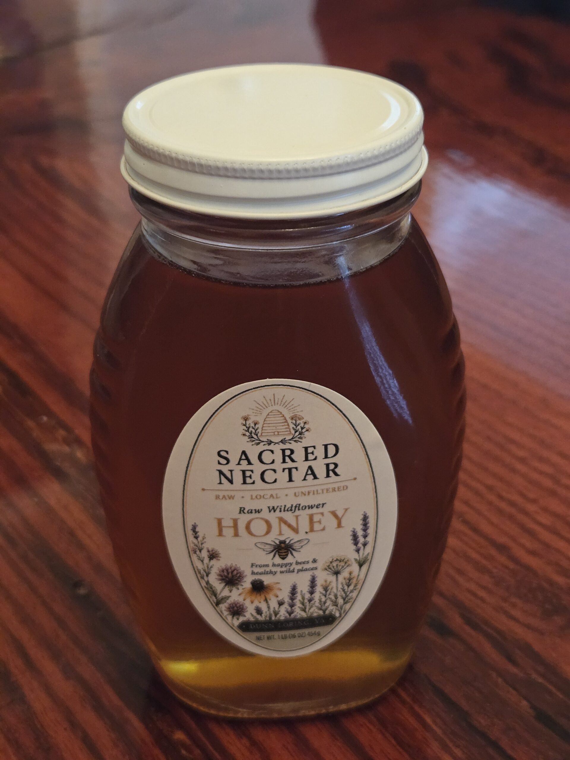 Sacred Nectar Raw Local Honey — 1 lb